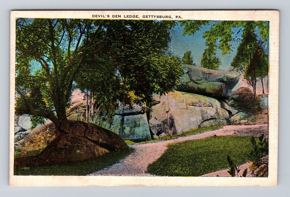 Gettysburg PA-Pennsylvania, Devil's Den Ledge, Vintage Postcard