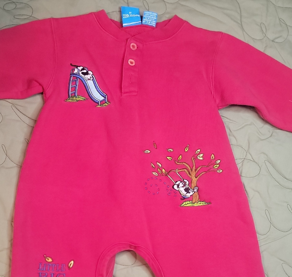 Big Dog Sportswear red romper One-Piece 2T/3T Long Sleeve Dog Playground