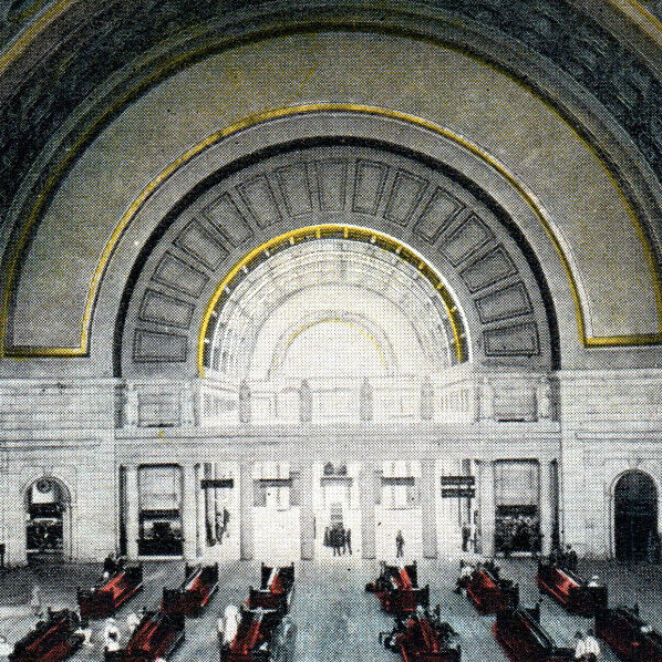 c.1925 Vtg Postcard Union Station Waiting Room Washington D.C. Interior ViewA273