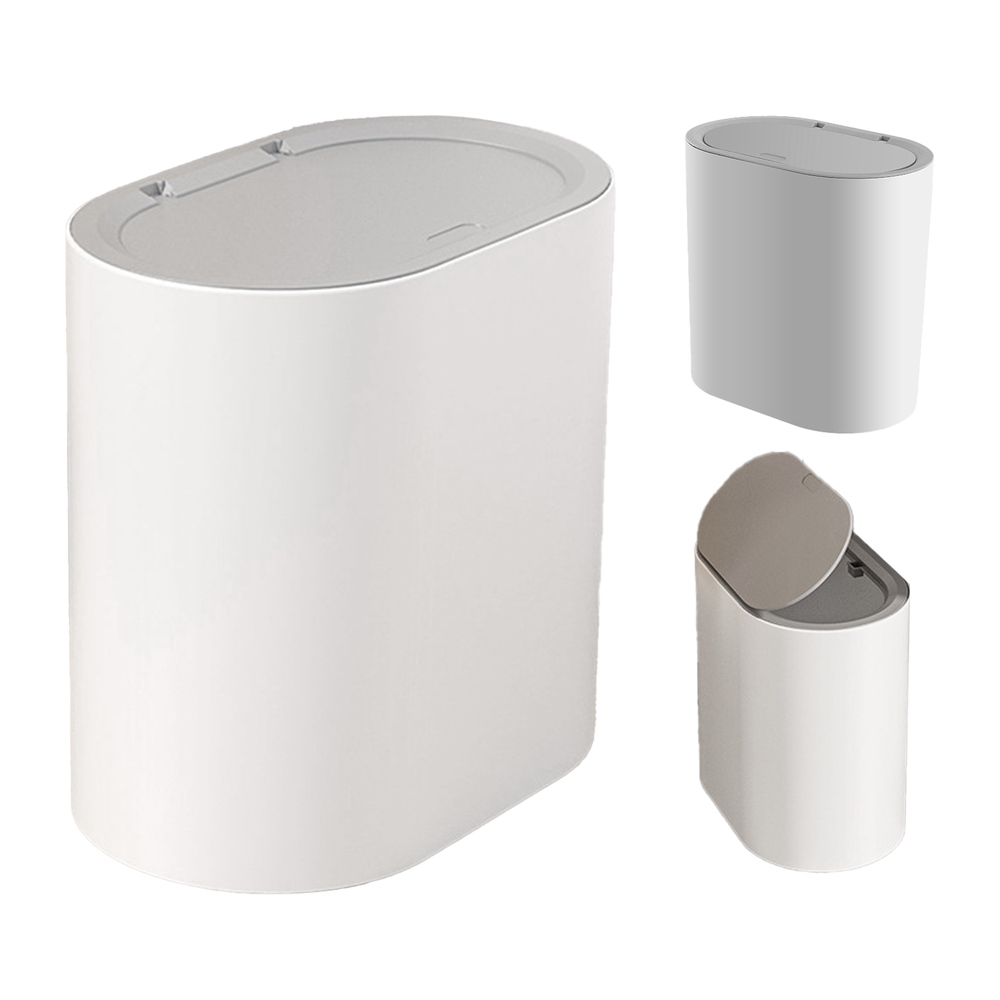 Press Top Trash Can Dog Proof Garbage Can Small Waste Basket Household Fun