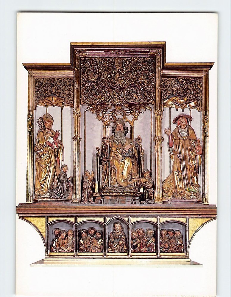 Postcard Partie sculptée Retable d Issenheim Musee d Unterlinden Colmar France