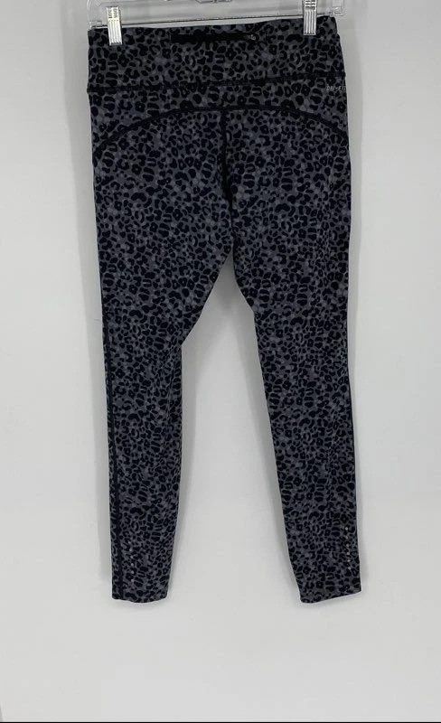 Nike Running Womens Black Gray Animal Print DRI-FIT Leggings Size Medium M
