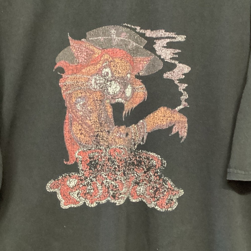 VTG Graphic T- Shirt Black Sz 2xL By Measurements In Pics. Looks Like A Cat