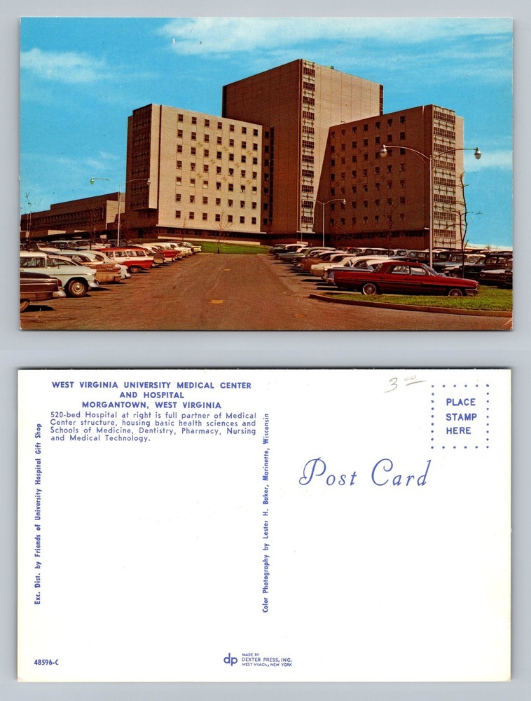Morgantown, WV-West Virginia, WVU Medical Center View PC Vintage Postcard