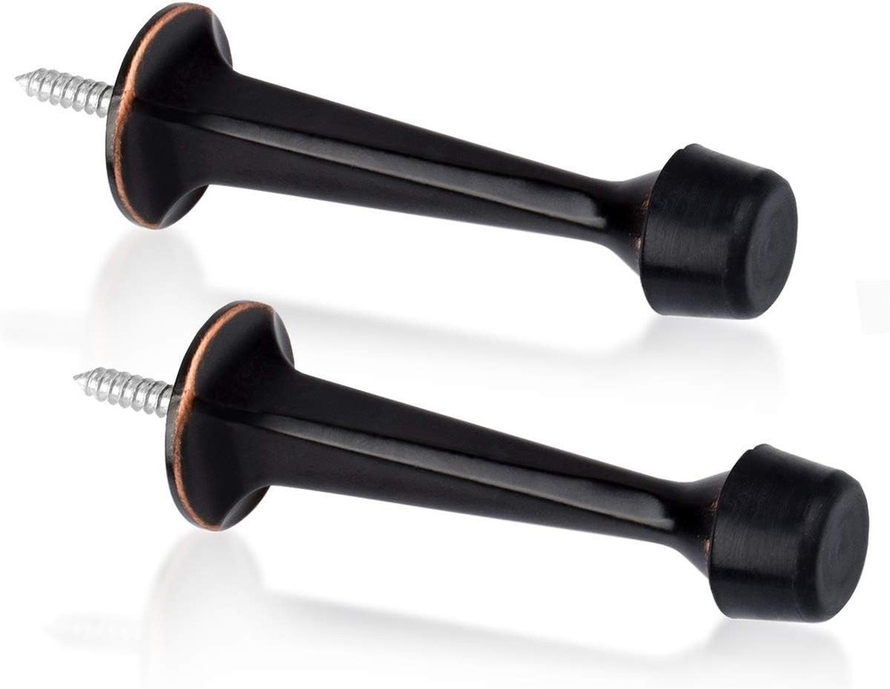 2 Pack Solid Rigid Door Stops - Heavy Duty Door Stoppers Wall Protector with Sof
