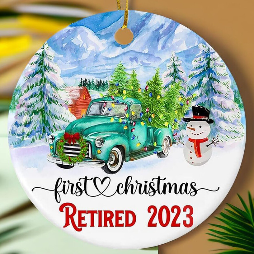First Christmas Tree Ornament 2024 Retirement Gifts Women Men Coworker Teacher