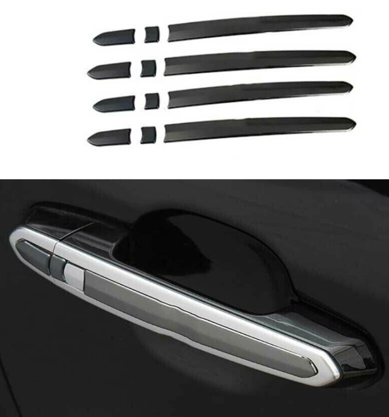 Black Steel Side Door Handle Cover for Cadillac CT4 CT6 XT4 XT5 XT6 ATS XTS - 12PC Set Enhance Durability and Style