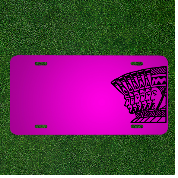 Custom Car License Plate with Personalized Names on People Faces Design