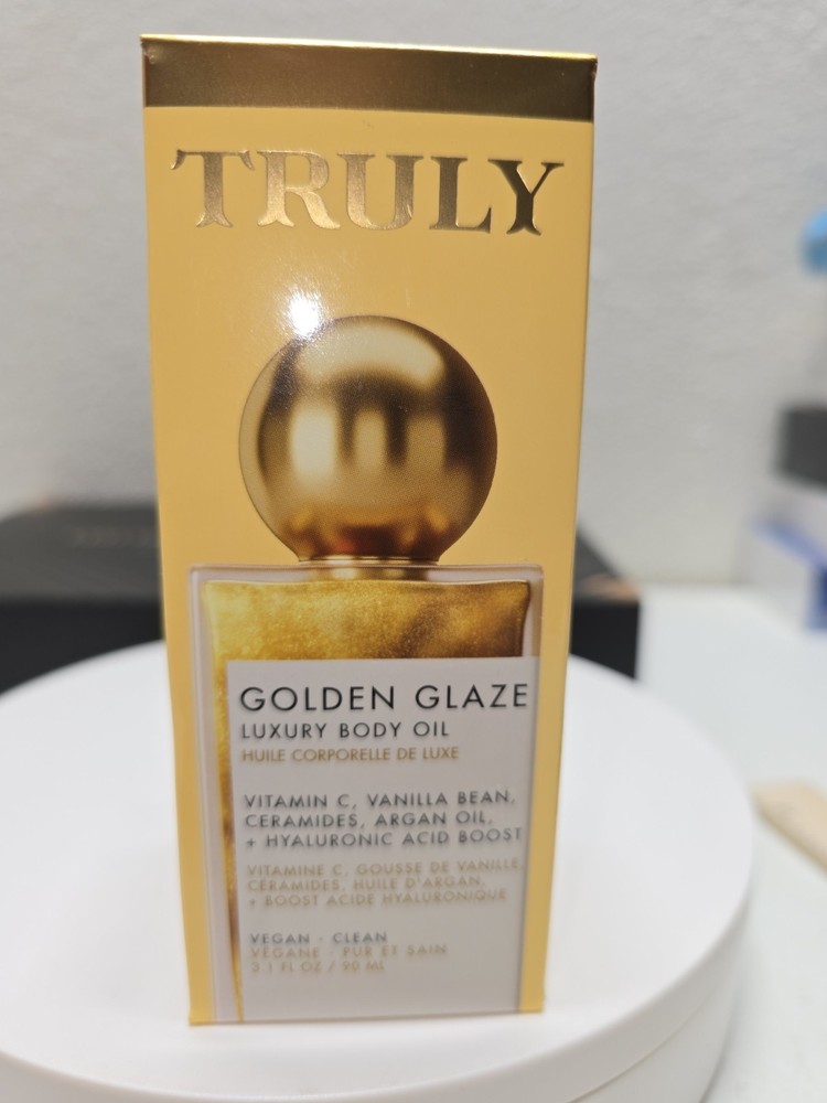 TRULY Golden Glaze Luxury Body Oil 3.1 Oz / 90 ml Vitamin C Argon Oil Vegan New