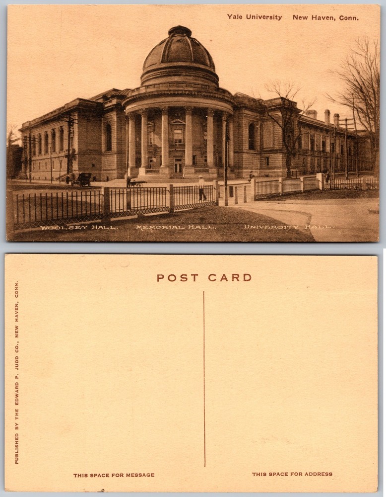 Woolsey Hall Memorial Yale University New Haven CT Postcard