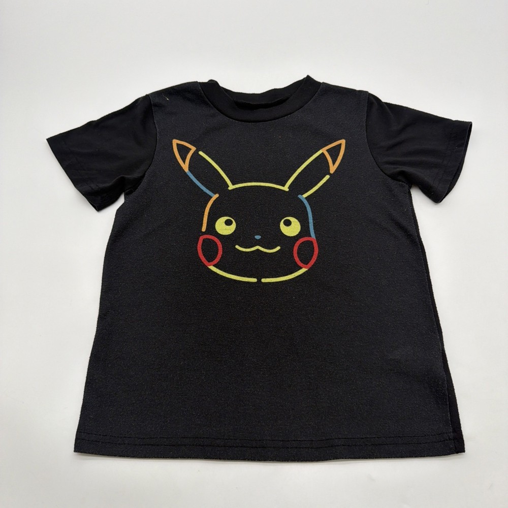 Pokemon T-shirt Youth Boys XS 4/5Y Black Graphic Print Logo .#45301