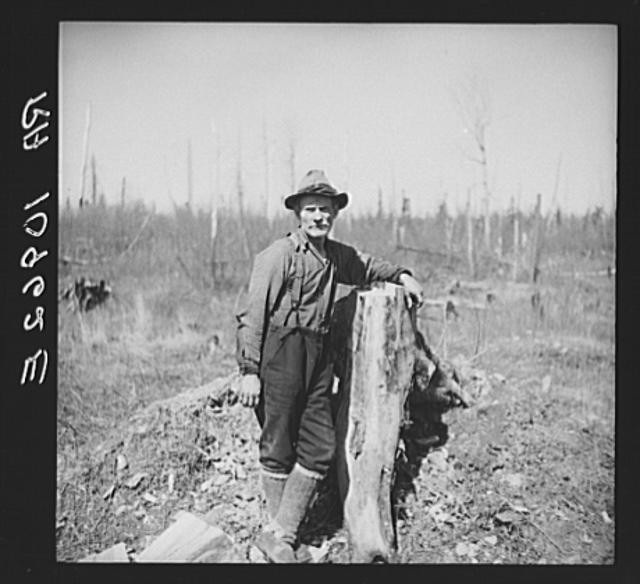 Photo:Lon Allen, farmer of the cut-over regions near Iron River, Michigan