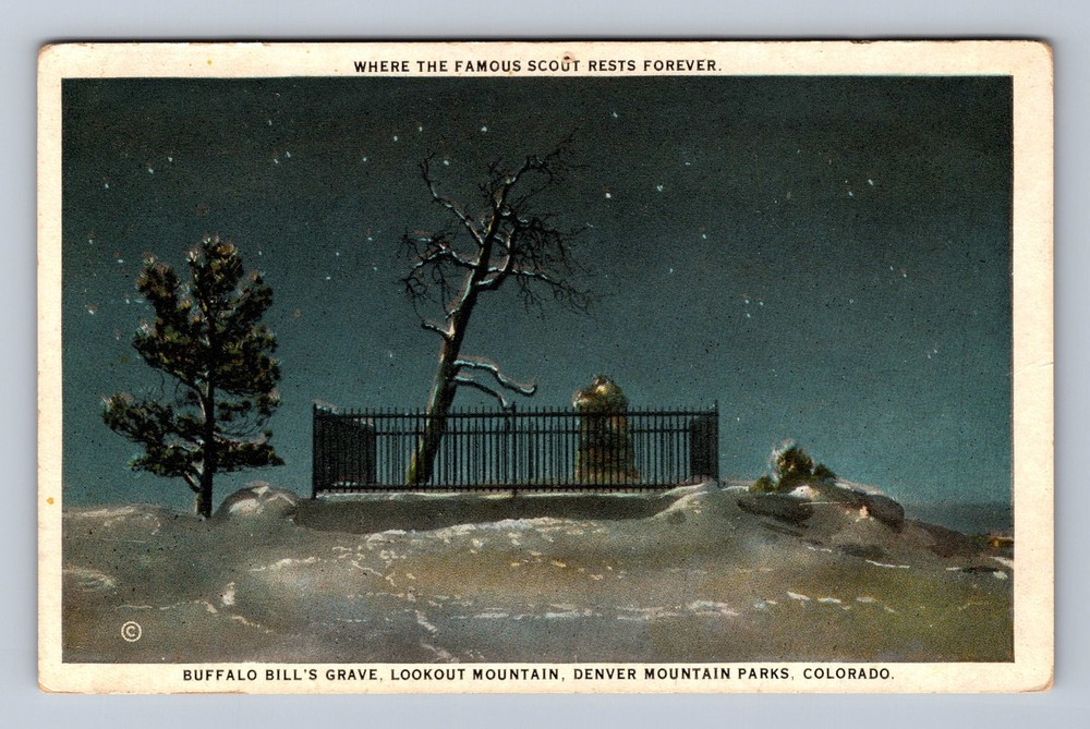 Denver Mountain Parks CO- Colorado Buffalo Bill's Grave Vintage Postcard