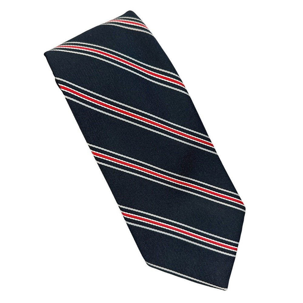 Vintage Anderson Little Navy Blue Red Stripe Preppy Classic Tie
