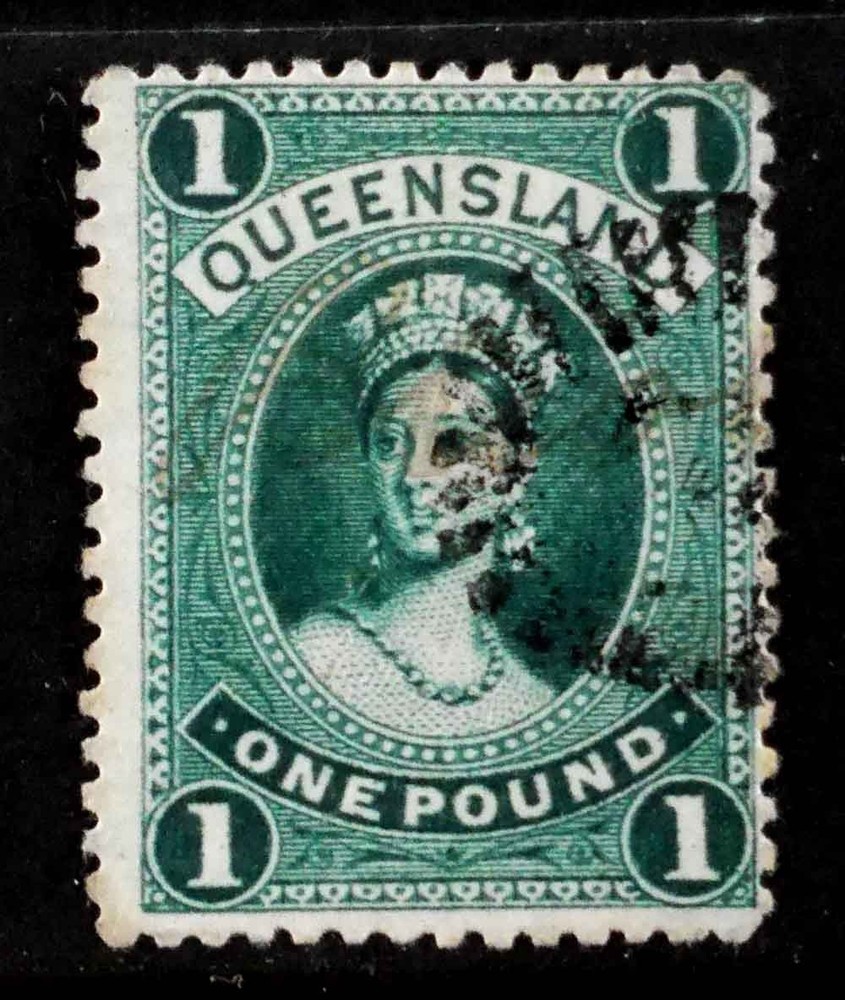 Queensland, Australia: 1886 Classic Era Stamp 1 Pound Scott #83 Cv $80 Sound