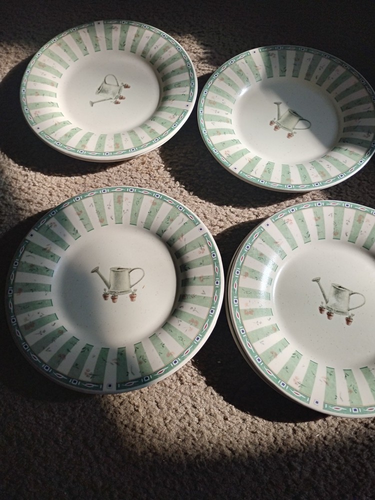 Set Of 1 2Pfaltzgraff  Portfolio Naturewood 8 Salad Side Plate Herb Watering Can