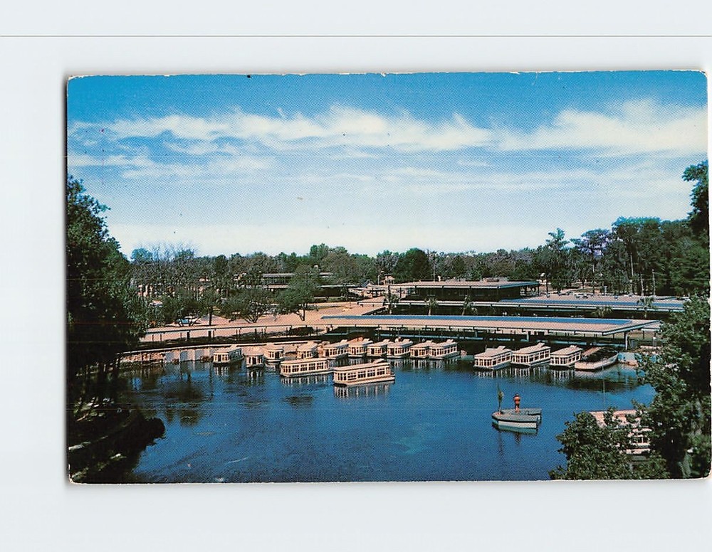 Postcard Panoramic View of Boats & Docks Silver Springs Florida USA