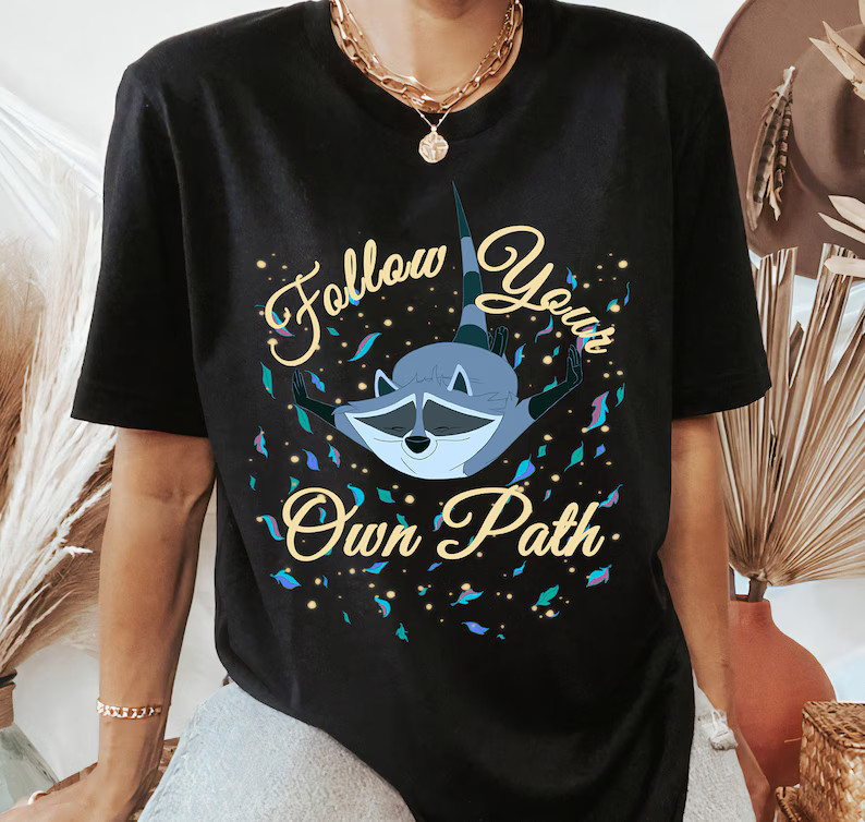 Disney Pocahontas Meeko Follow Your Own  T-Shirt Unisex3