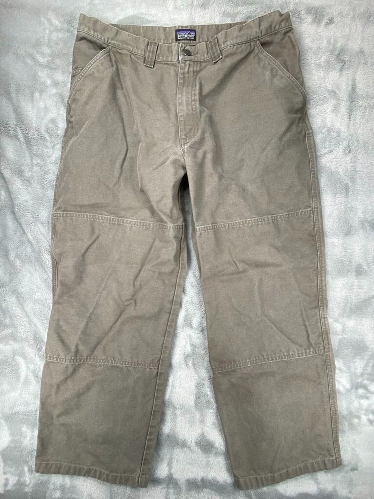 Patagonia Khaki Pants Mens 36 Gray Organic Cotton Double Knee Canvas Workwear