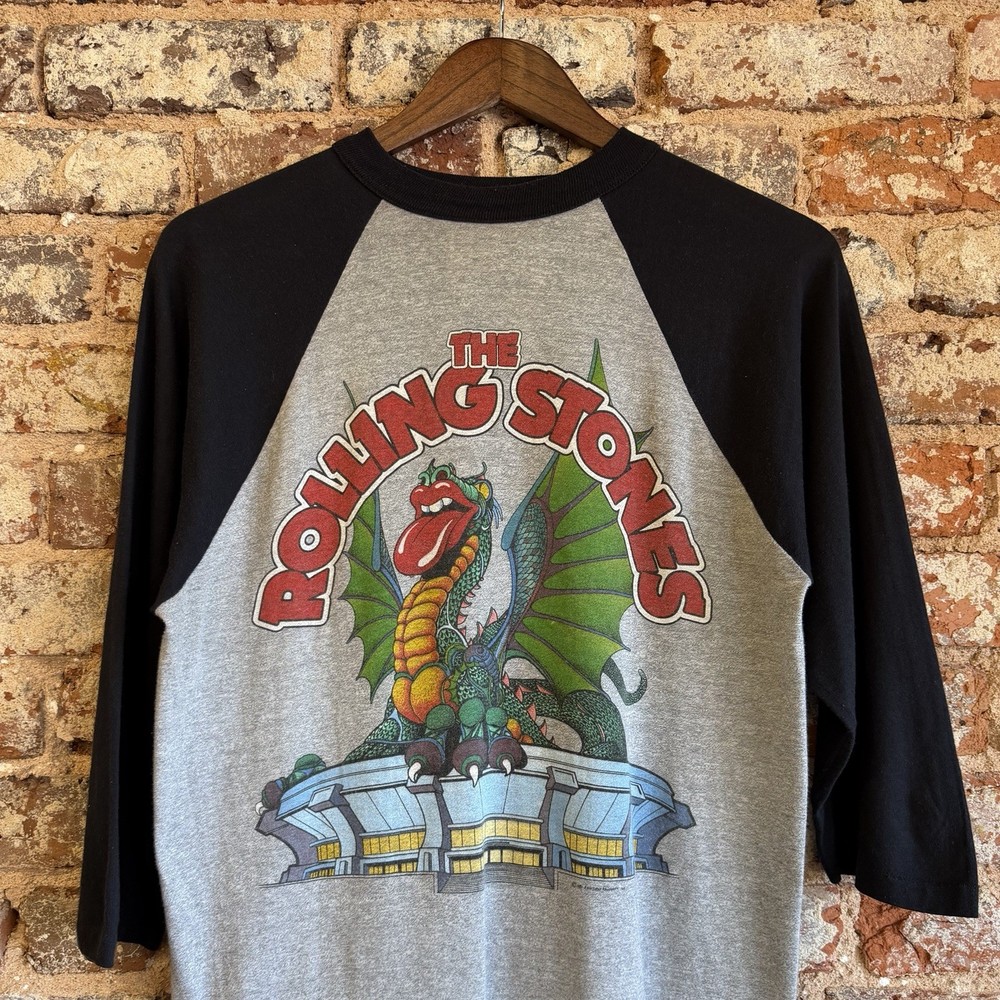 Vintage 1981 Rolling Stones Texas Sold Out Concert Raglan T-Shirt Medium