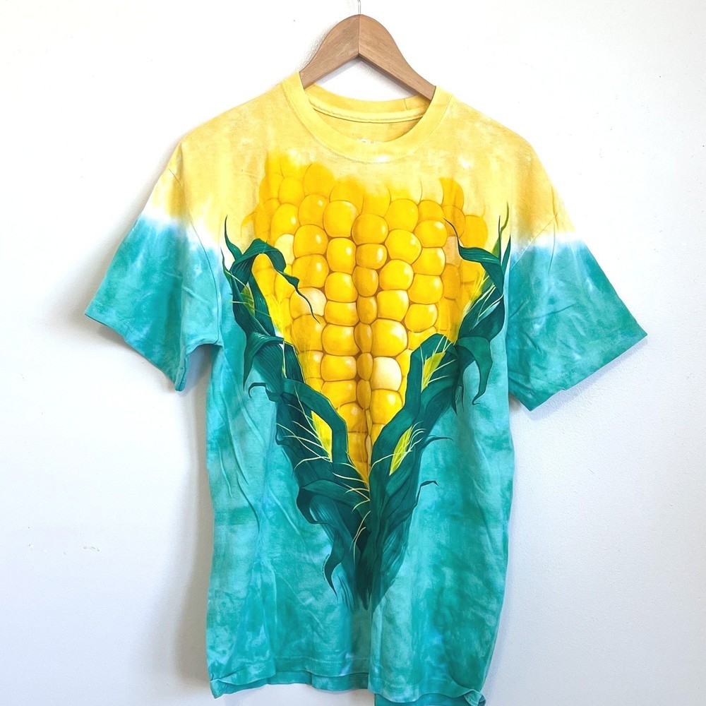 Vintage 2003 Liquid Blue Corn T Shirt Size XL Cotton Farm Vibrant Graphic AOP