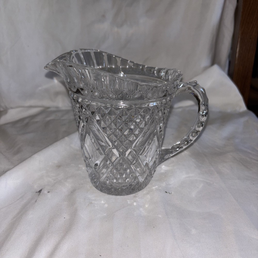 Genuine Lead Hand Cut Crystal Vase Diamond Cut Pattern 8
