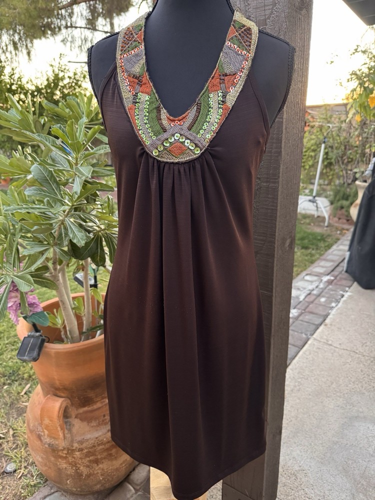 Women's Sleeveless Brown iz Byer Dress