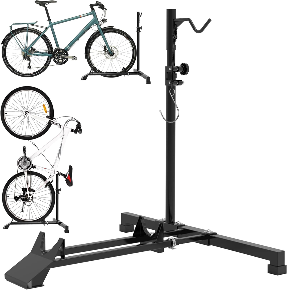 Garage Bike Rack & Vertical Stand with Shelves for Bicycle Storage-image