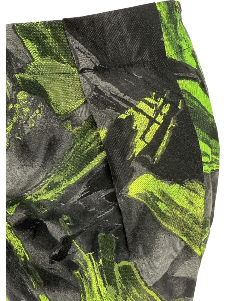 Lafayette 148 New York Abstract Bubble Skirt Green Black Size 8-image