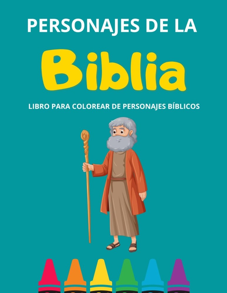 Libros de Colorear cristianos para Niños en español: Personajes Bíblicos para Ap