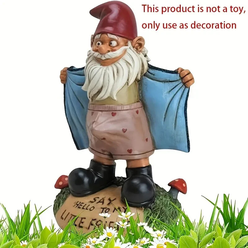 1pc Hilarious Garden Gnome Statue Halloween, Christmas Accent&Thanksgiving Gift-image
