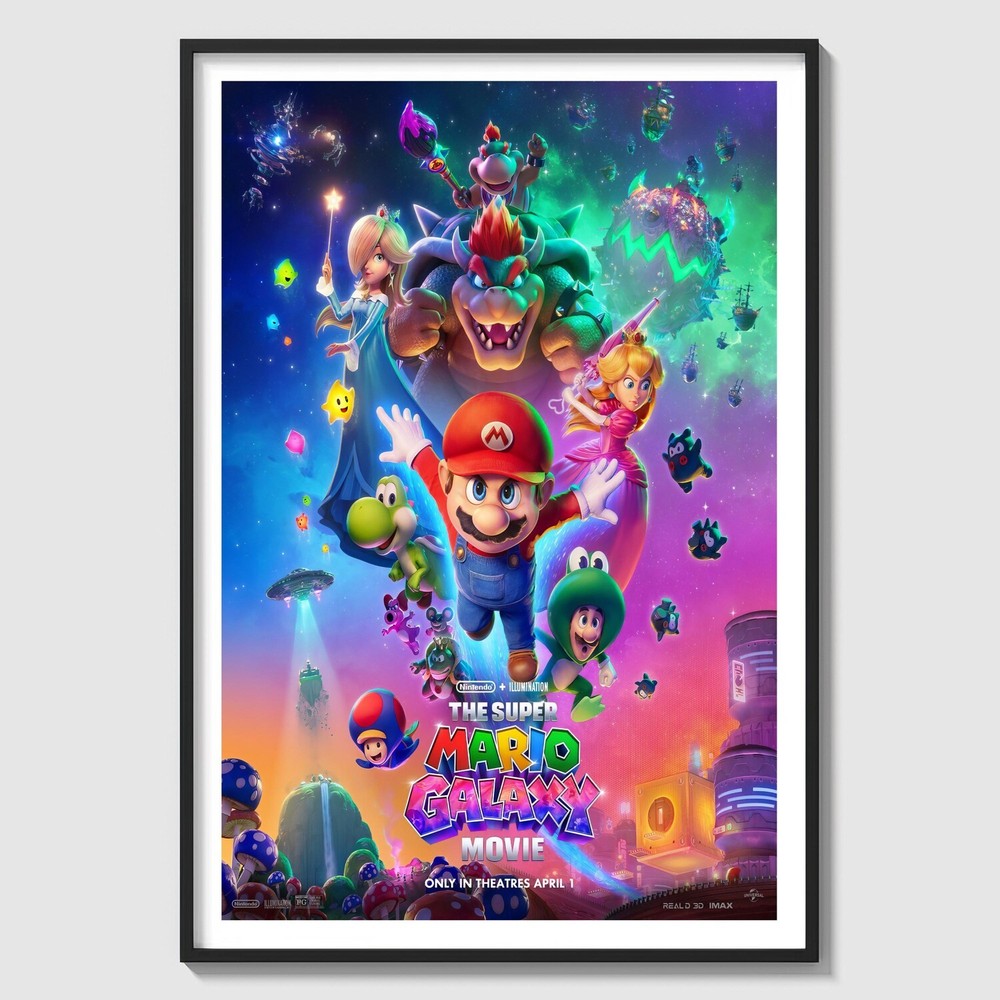 The Super Mario Bros Movie Poster Nintendo Gaming Room Wall Art