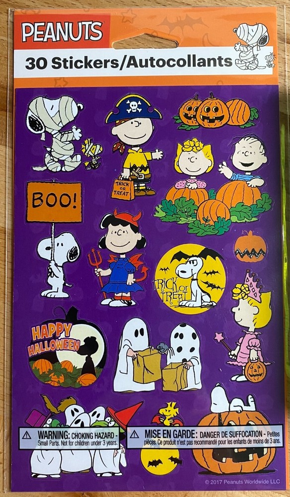 Peanuts Halloween Stickers New Sealed 2 sheets Free Ship