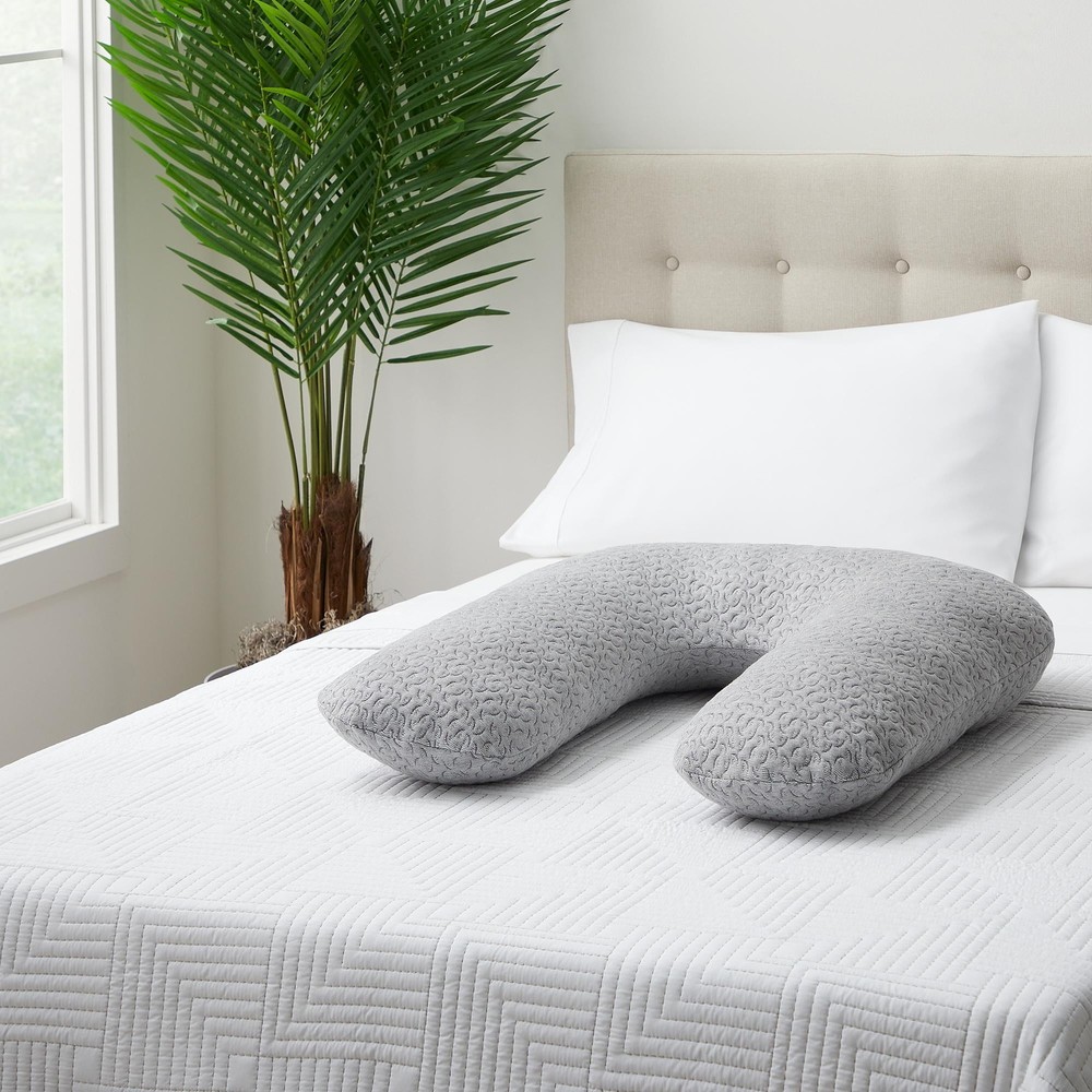 Allswell Gray Oversized Wrap-Around Pillow 31x30x7 Inches for Home Comfort