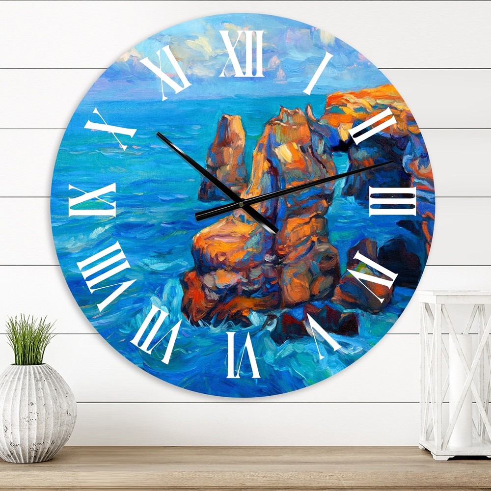 Designart 'Cliffs By The Blue Ocean' Nautical & Coastal wall