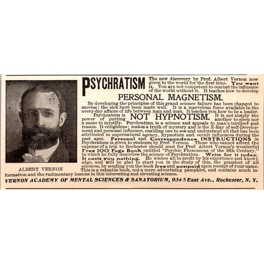 Vernon Academy Of Mental Sciences Sanatorium Rochester NY 1902 Clipping SAI4-H4-image