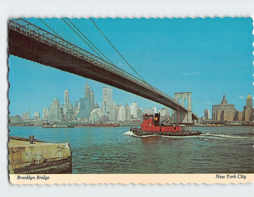 Postcard Brooklyn Bridge New York City New York USA