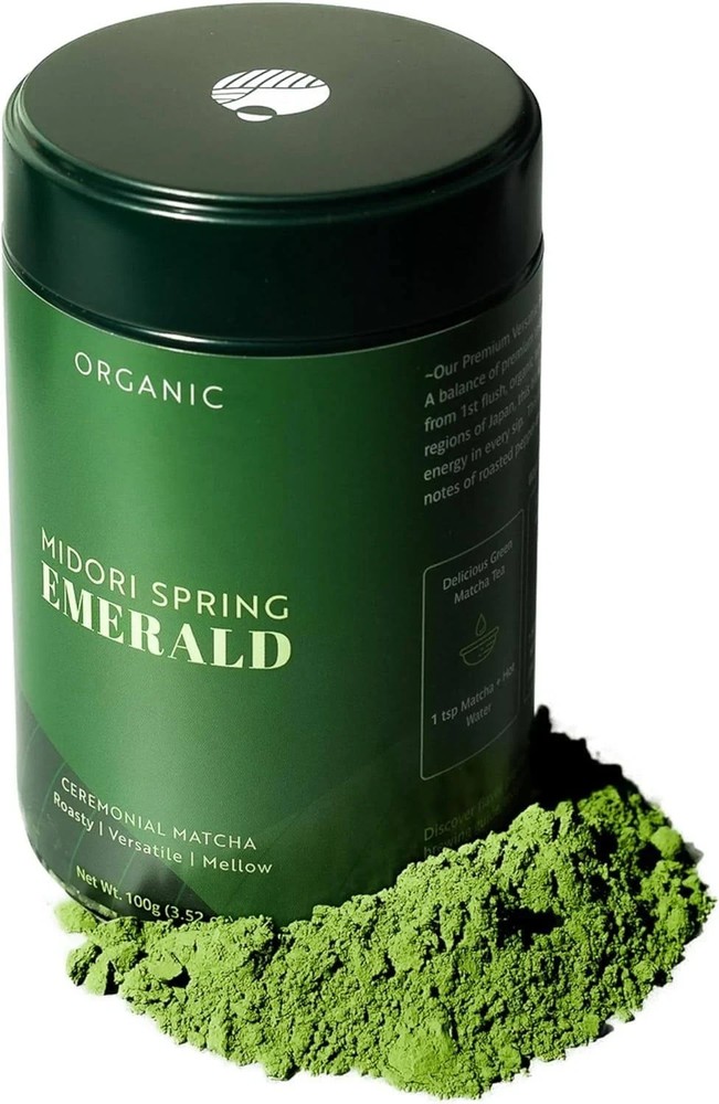 Organic Emerald Ceremonial Matcha 100g - Premium Japanese Midori Spring Grade