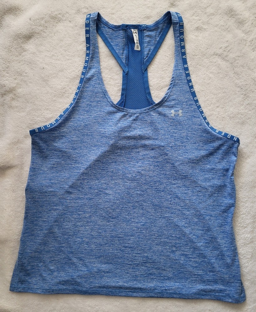 Under Armour Tank Top Women's M Racerback Shirt Blue Athletic Workout Training