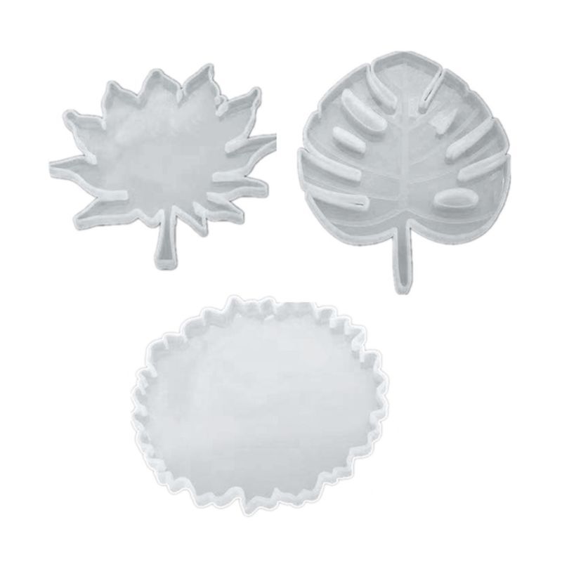 Maple Leaf Round Silicone Mold for Epoxy Resin Coasters