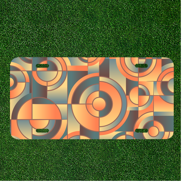 Custom Orange Blue Abstract Background Personalized Car License Plate for Unique Style