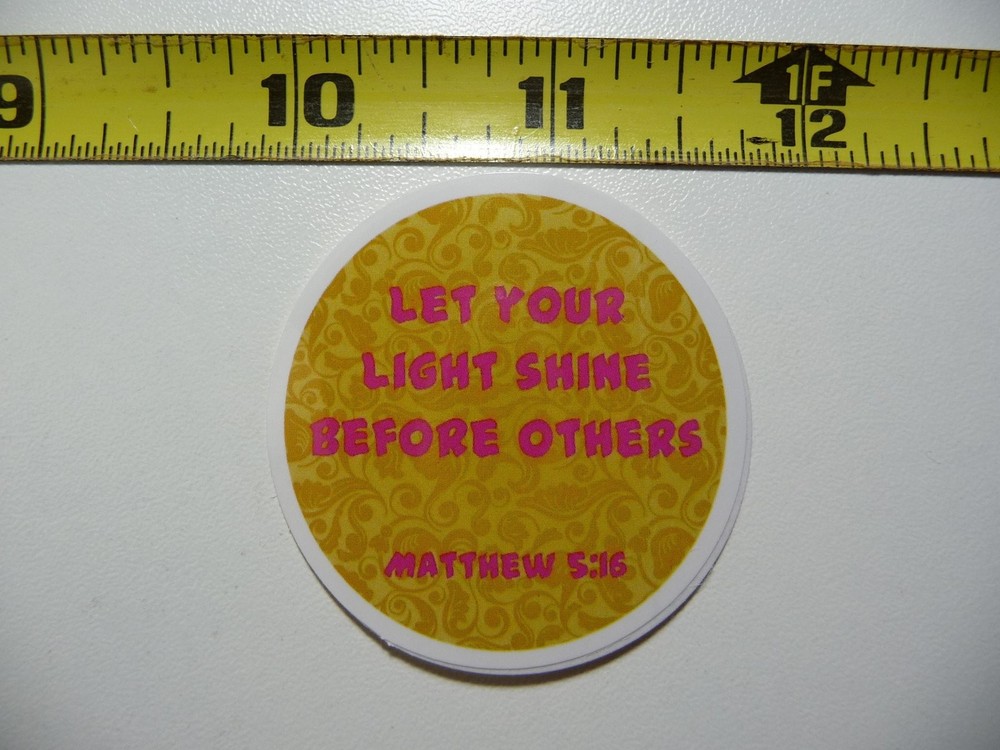 Inspirational Matthew 5:16 Let Your Light Shine Christian Faith Decal Sticker