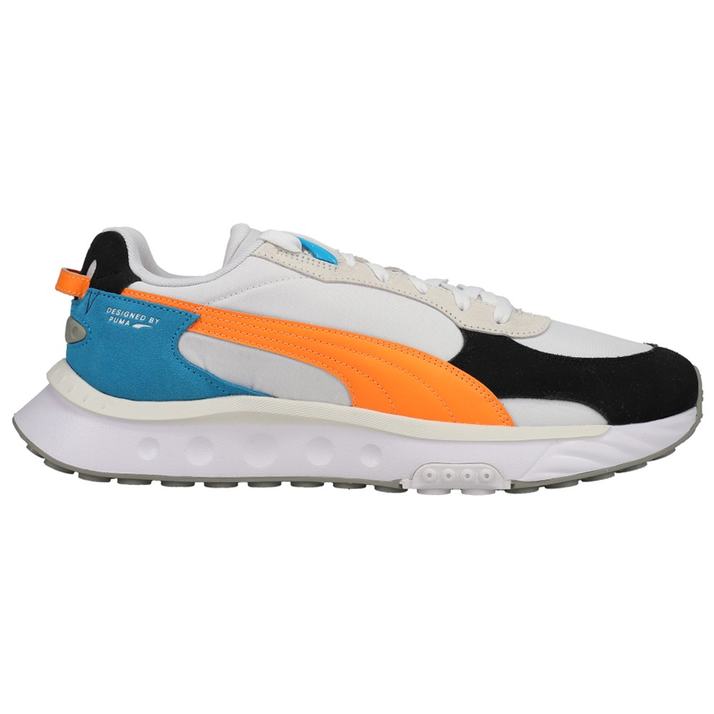 PUMA Wild Rider Rollin' Lace Up  Mens White Sneakers Casual Shoes 381517-03