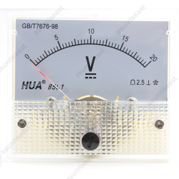 DC 20V Analog Panel Volt Voltage Meter Voltmeter Gauge 85C1 White 0-20V DC