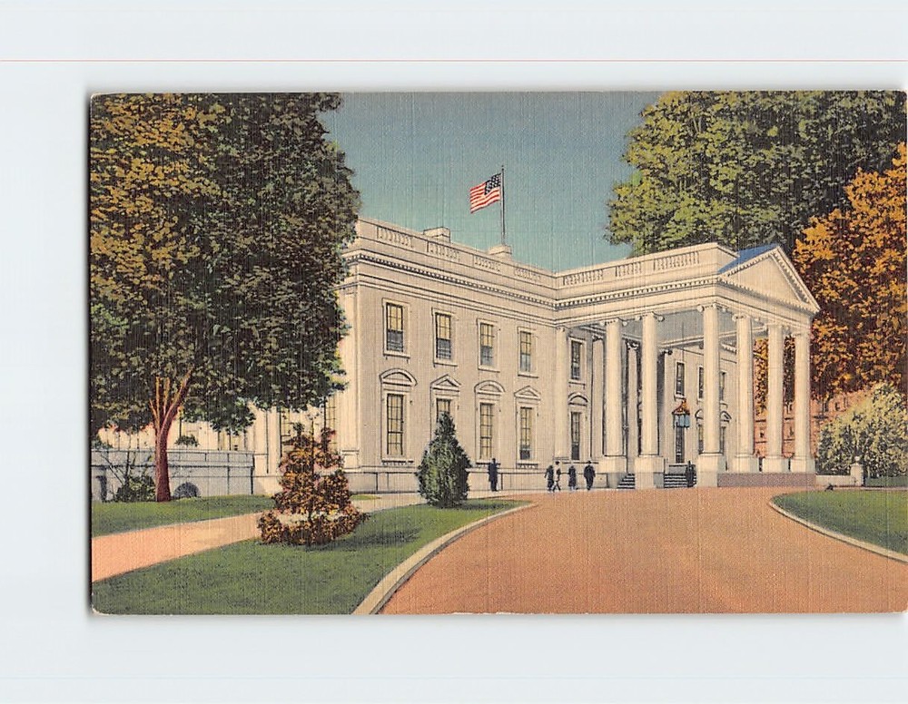 Postcard President's Entrance White House Washington DC USA