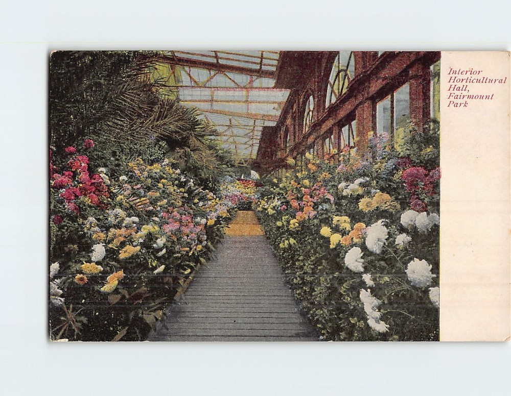 Postcard Interior Horticultural Hall Fairmount Park Philadelphia Pennsylvania