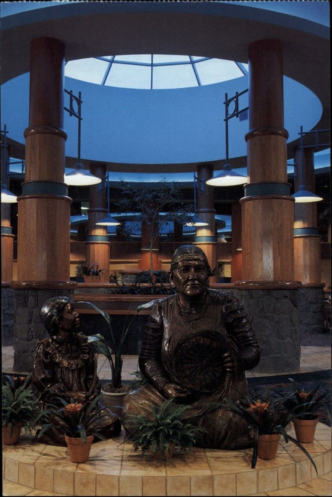 Martha Jane Sands statue Spirit Mountain Casino Oregon ~ postcard sku385
