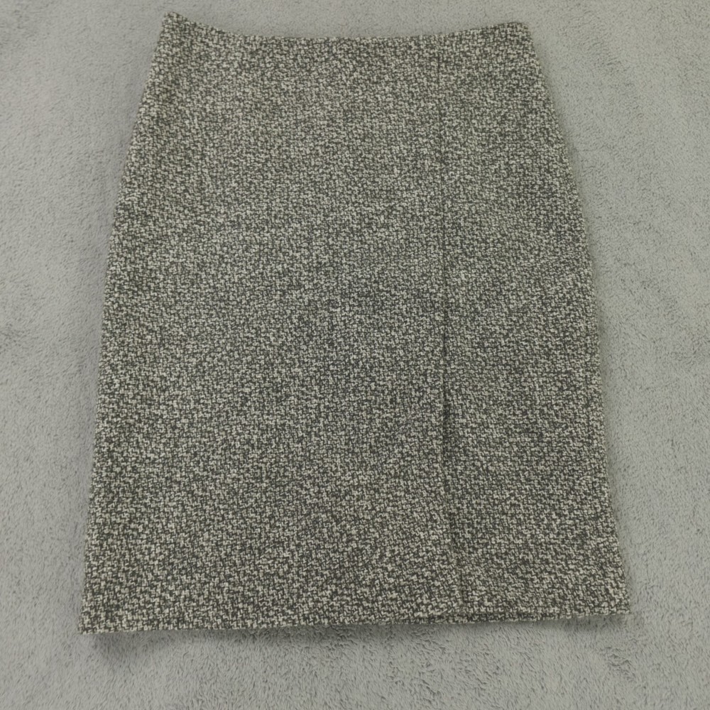 Brooks Brothers 346 Skirt Womens 4 Gray White Tweed Boucle Wool Blend