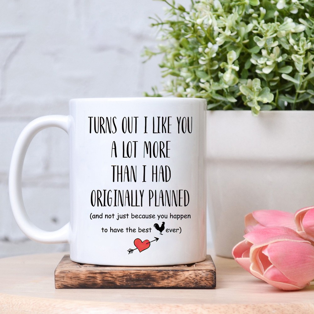 Couples Coffee Mug - Wife Husband Gift - I Like You More Than I Thought  