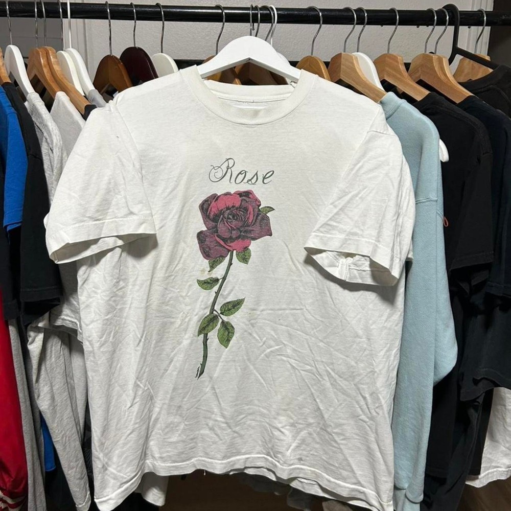 Vintage rose flower single stitch